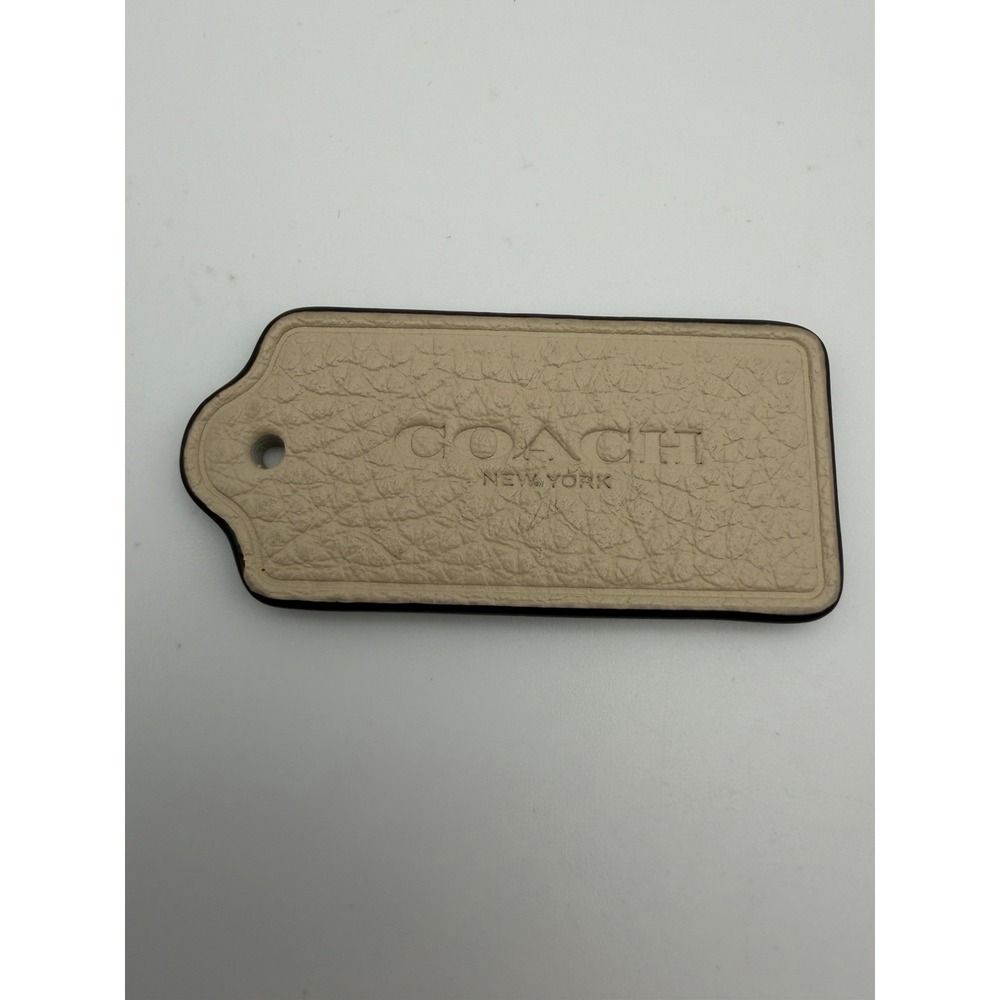 Coach Light Tan Camel Pebbled Leather Hangtag 2.5inch